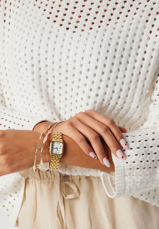 Crochet Knitted Long Sleeve Top