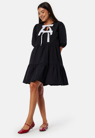 Contrast Bow Dress