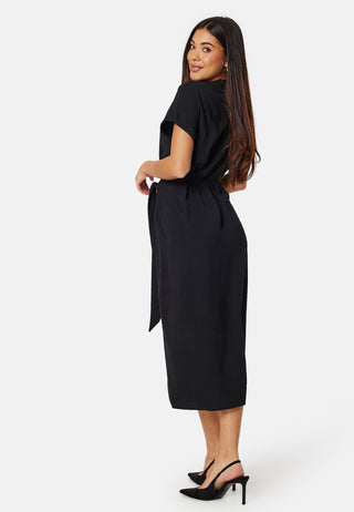 V-neck Short Sleeve Wrap Dress