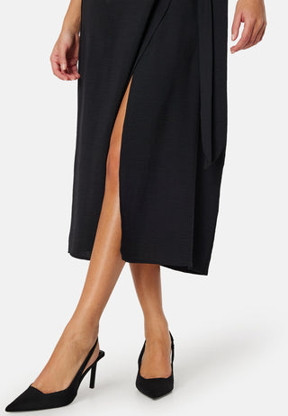 V-neck Short Sleeve Wrap Dress