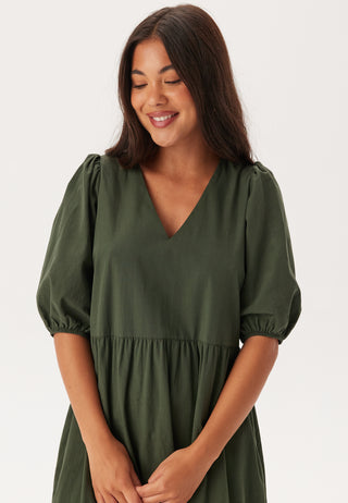 Midi Puff Sleeve Dress