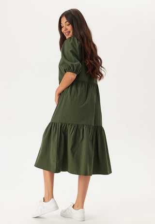 Midi Puff Sleeve Dress