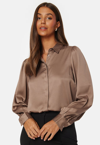 Satin Puff Sleeve Shirt