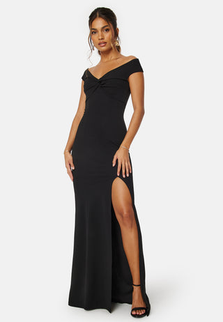 Twist Off Shoulder Gown