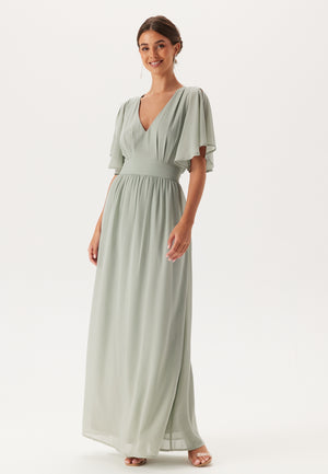 Butterfly Sleeve Chiffon Gown