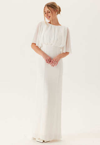 Butterfly Sleeve Mermaid Wedding Gown