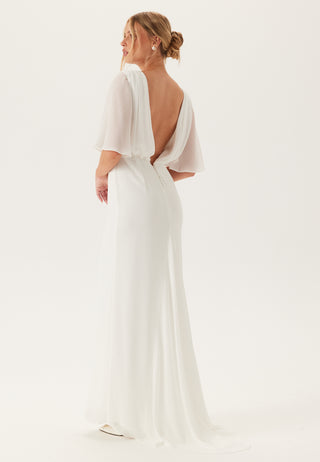 Butterfly Sleeve Mermaid Wedding Gown