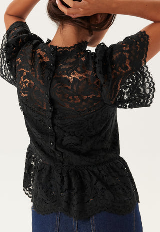 Peplum Cotton Lace Blouse