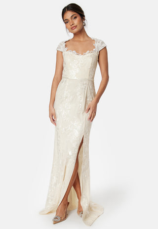 Slit Lace Wedding Gown