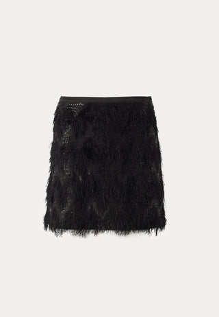 Fringe Sequin Mini Skirt