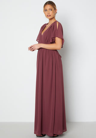 Butterfly Sleeve Chiffon Gown