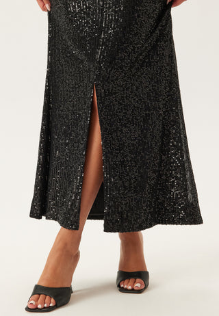 Long Sleeve Sequin Ankle Dress