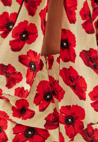 Puff Sleeve Bow Midi Dress