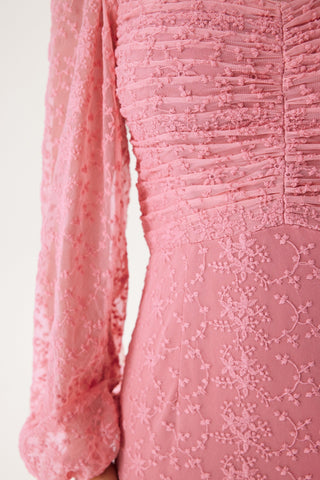 Ruched L/S Ankle Dress