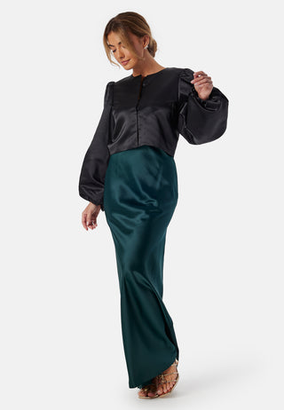 Straight Satin Maxi Skirt
