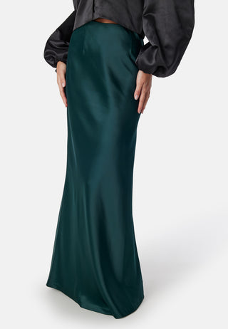 Straight Satin Maxi Skirt