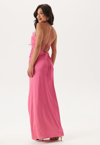 Tie Back Satin Gown