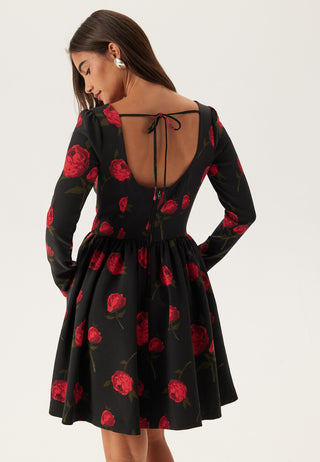 Volume Skirt Long Sleeve Mini Dress