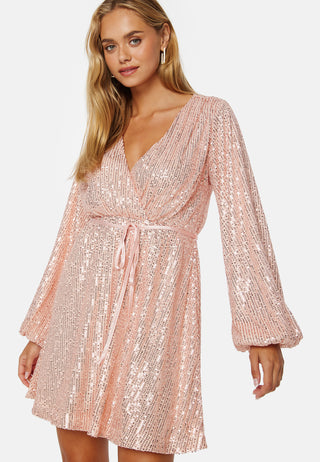 Sequin Balloon Sleeve Dress