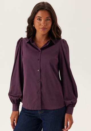 Puff Sleeve Satin Shirt