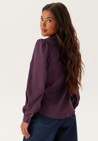 Puff Sleeve Satin Shirt