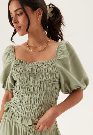 bubbleroom-smock-modal-blouse-green