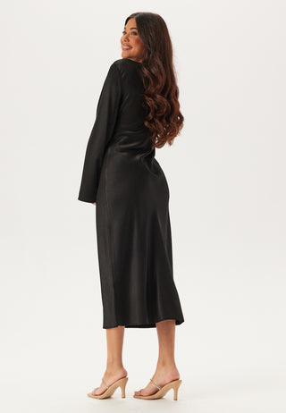 Waterfall Midi Satin Dress