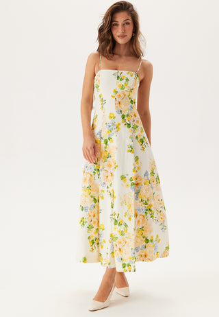 Charlotte Strapless Printed Midi Dress