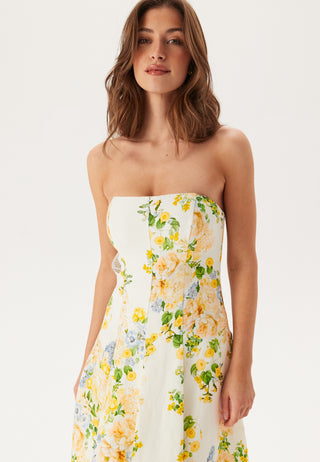Charlotte Strapless Printed Midi Dress
