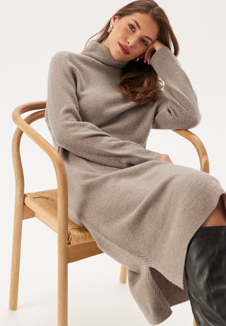 Herringbone Detail Rollneck Dr