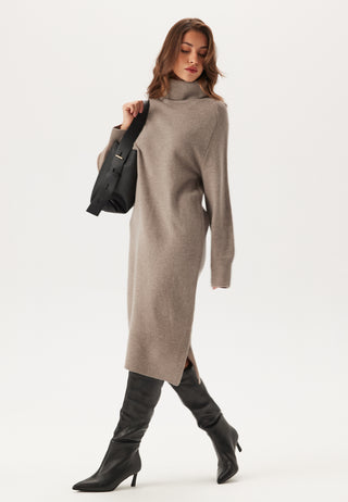 Herringbone Detail Rollneck Dr