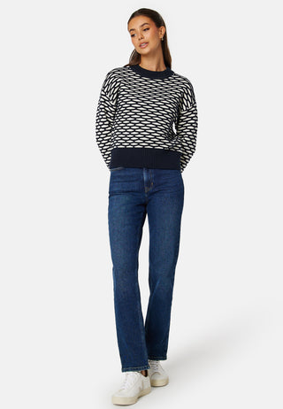 Intarsia C-Neck Sweater