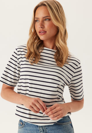 Stripe Boatneck  ss T-shirt
