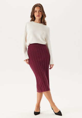 Wide Ribbed Wool Skirt