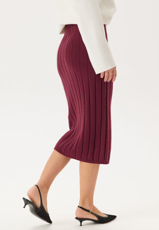 Wide Ribbed Wool Skirt