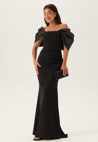 Bardot Satin Bow Back Maxi Dress