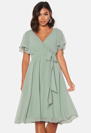 Flutter Chiffon Midi Dress