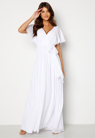Flutter Sleeve Chiffon Maxi Dress