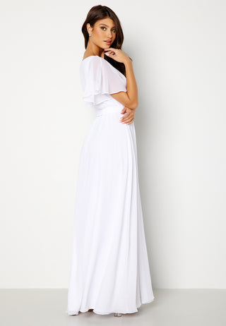Flutter Sleeve Chiffon Maxi Dress