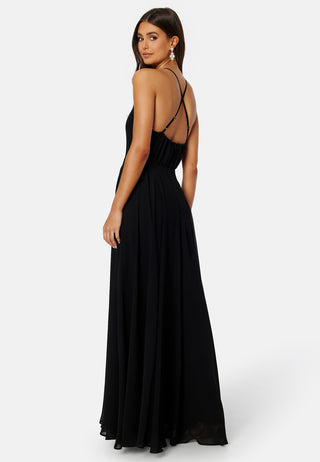 High Neck Chiffon Maxi Dress