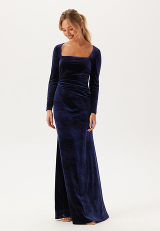 Square Neck Velvet Maxi Dress