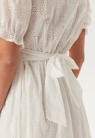 Broderie Anglaise V-Neck Dress