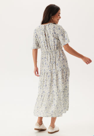 Butterfly Sleeve Viscose Midi Dress