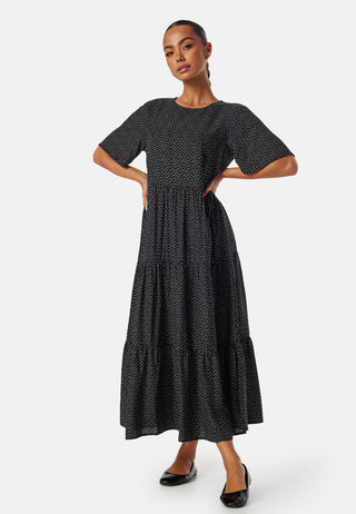Butterfly Sleeve Viscose Midi Dress