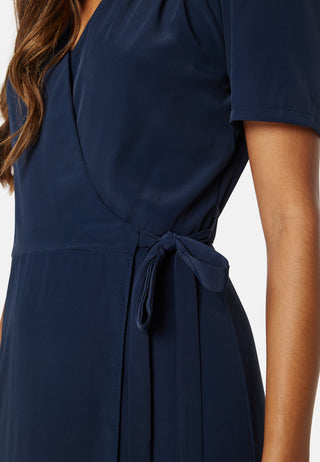 Short Sleeve Wrap Dress