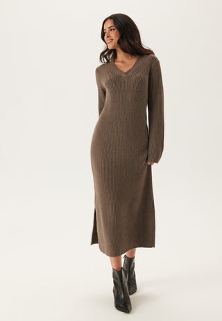 Objelva L/S RE V-NECK KNIT DRESS