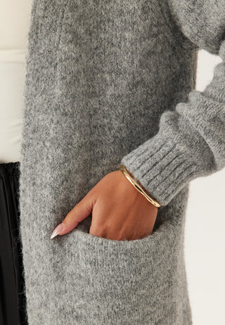 Objmilu Ls Lo Long Knit Cardig