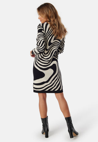 Ray L/S Knit Dress AOP