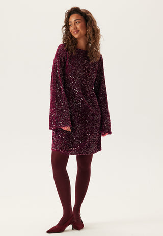 Pckam Ls Deep Back Bow Dress