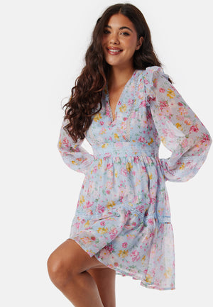 Viroman New V-neck L/S Short Dress